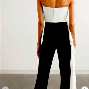 White Draped Pleated Crepe Bustier Top